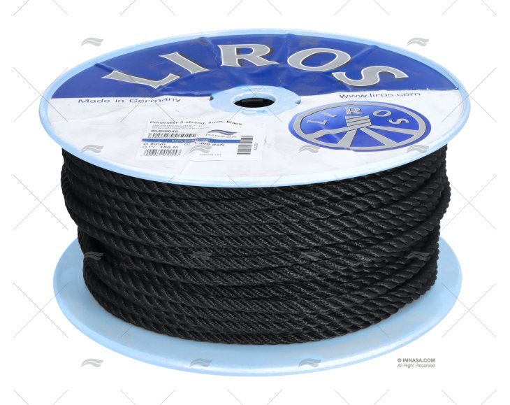 CIMA CABLAGGIO 08mm NERO  A 100m LIROS