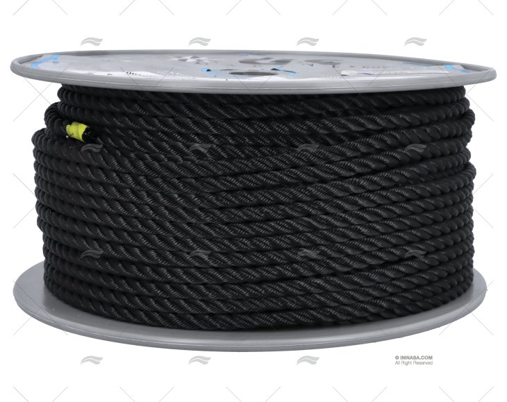 MOORING ROPE BLACK  8mm HIGH STRENGTH LIROS