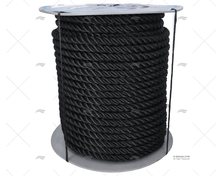 MOORING ROPE BLACK 16mm HIGH STRENGTH