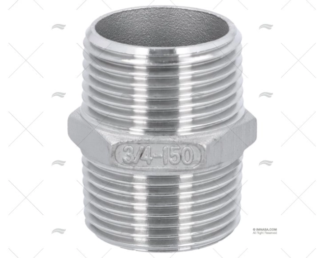 MAMELON DOUBLE MALE INOX 3/4"