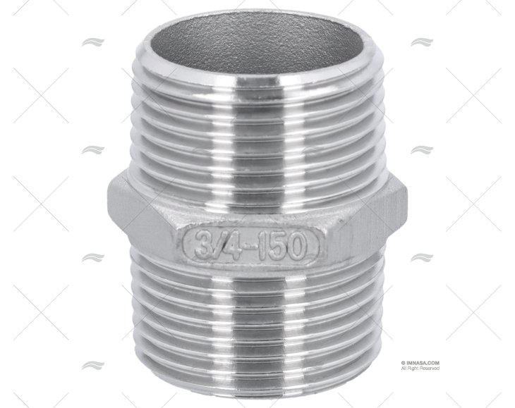 MAMELON DOUBLE MALE INOX 3/4"