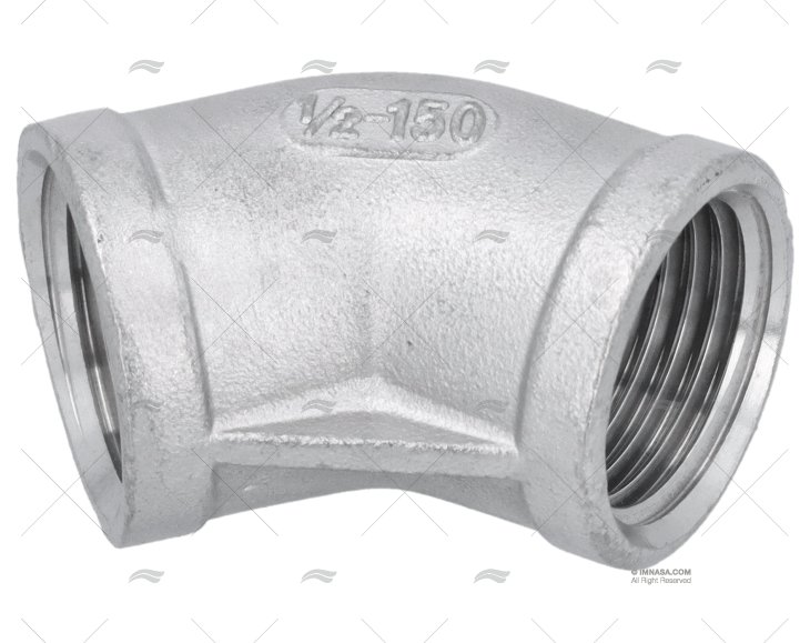 COTOVELO INOX F-F 45º 1/2"