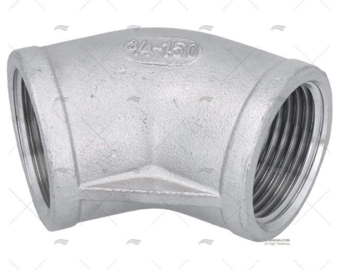 COUDE FEMELLE INOX 45º 3/4"