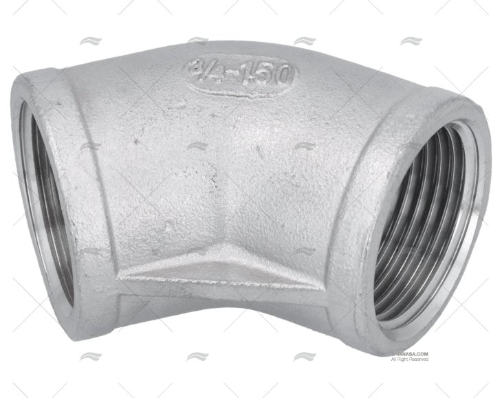 GOMITO INOX FEMMINA-FEMMINA 45º 3/4"