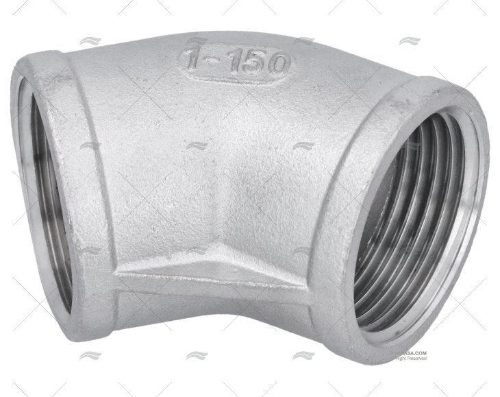 GOMITO INOX H-H 45º 1"