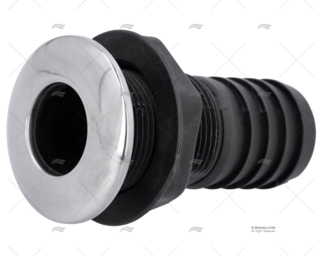 PASSACASCO EM ABS C/TAMPA INOX 1 1/2"