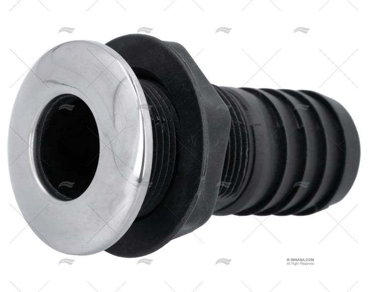 PASSACASCO EM ABS C/TAMPA INOX 1 1/2"