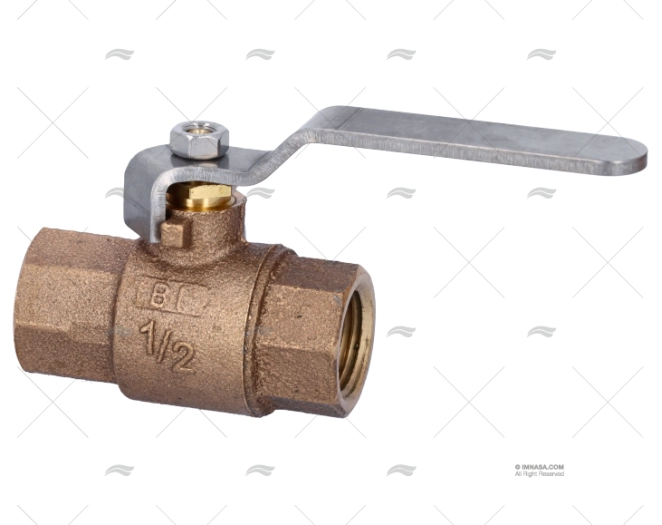 TORNEIRA BOLA BRONZE MANETE INOX 1/2" GUIDI