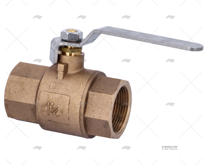 TORNEIRA BOLA BRONZE MANETE INOX 1"1/4GUIDI