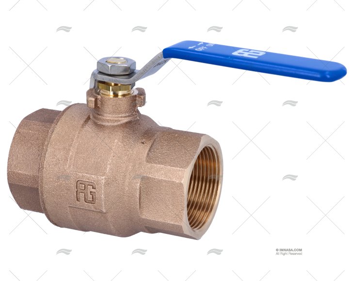 TORNEIRA BOLA BRONZE MANETE INOX 1"1/2GUIDI