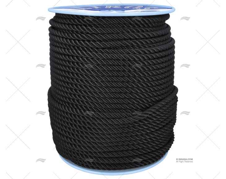 CABO POLYESTER 12mm NEGRO  200m