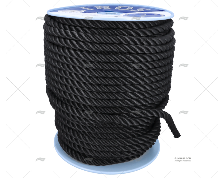 CIMA POLIESTERE 22mm NERO  100m LIROS