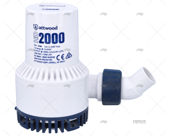 BOMBA DE PORÃO 12V  7500L/H ATT ATTWOOD