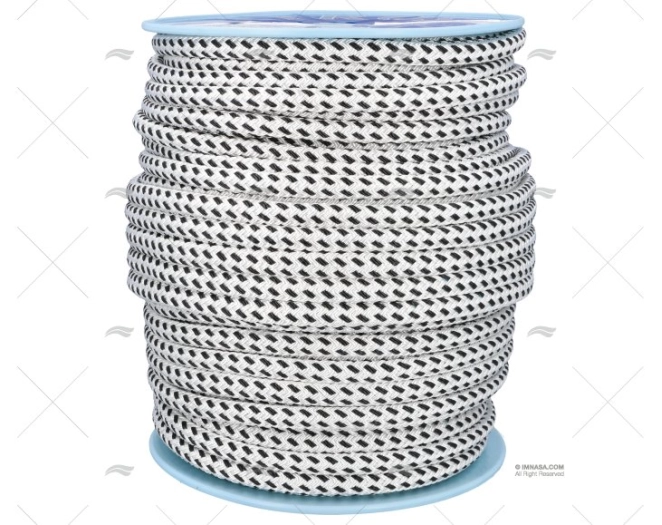 CABO PORTO 16mm BRANCO / PRETO 100m LIROS