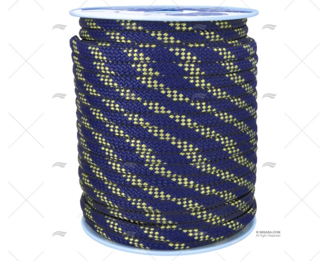 CABO HANDY ELÁSTICO 18mm AZUL MARINHO/AMARELO.  100m LIROS