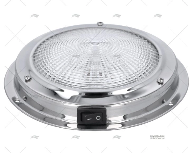 PLAFONIERA INOX CON INTERRUTTORE LED 12V