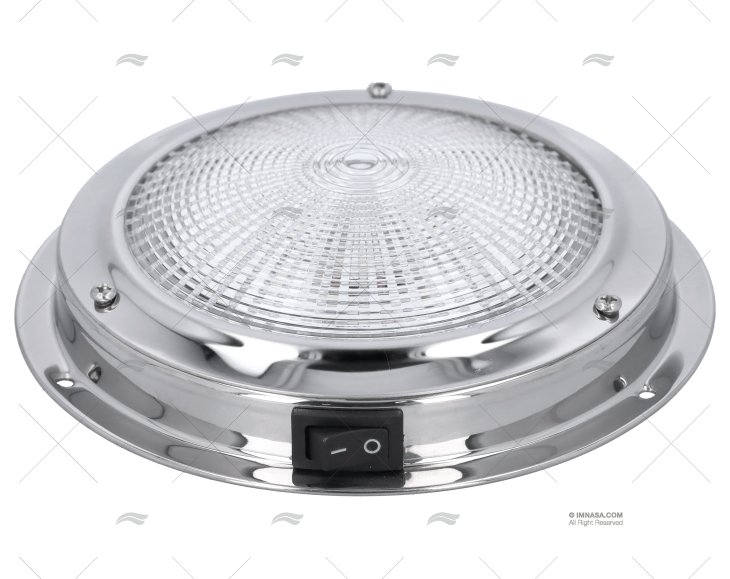 PLAFONIERA INOX CON INTERRUTTORE LED 12V