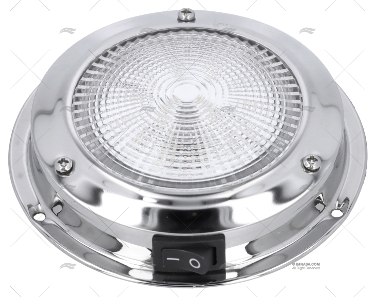 PLAFON INOX CON INTERRUPTOR LED 12V