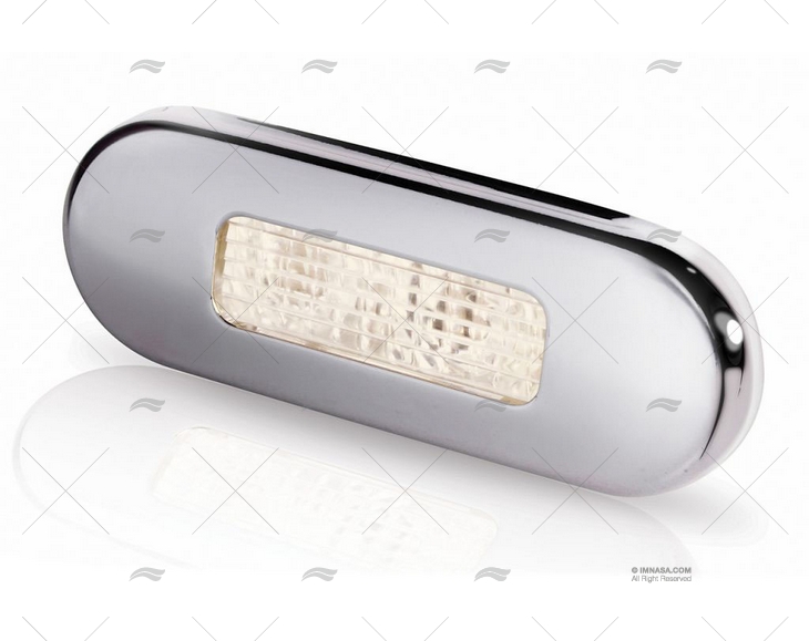 LUZ RETANGULAR EMBUTIDA INOX BRANCA QUENTE HELLA MARINE