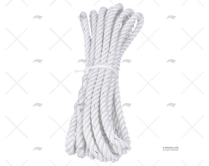 CABO POLIÉSTER 12mm BRANCO C/GAZA 1x6m LIROS
