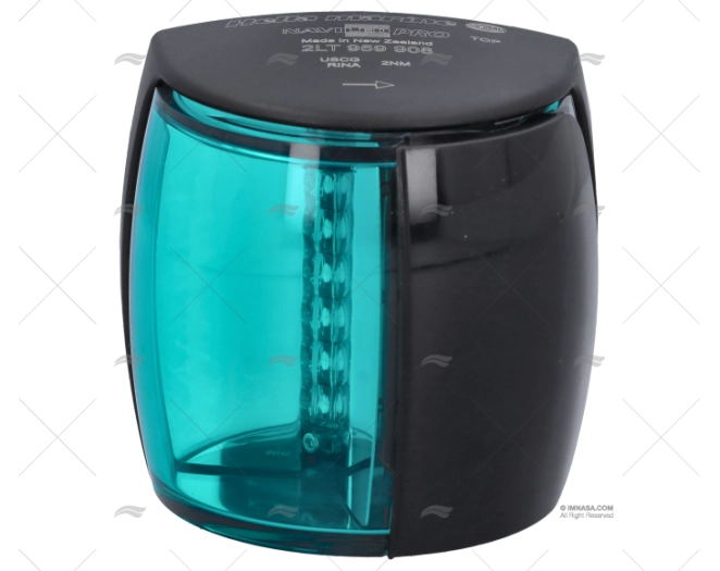 FEU DE NAV. LED TRIBORD NOIR "2MIL" C5 HELLA MARINE