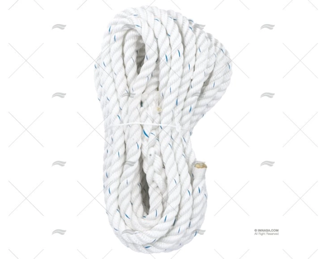 CIMA POLIESTERE 18mm BIANCO C/OCCHIELLO 1X15m LIROS
