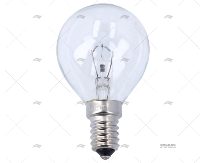 BOMBILLA E14  12V 25W ESFERICA CLARA