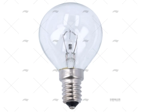 LÂMPADA E14  12V 25W ESFÉRICA TRANSPARENTE