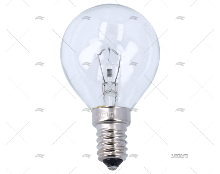 LAMPADINA E14  12V 25W SFERICA TRASPARENTE