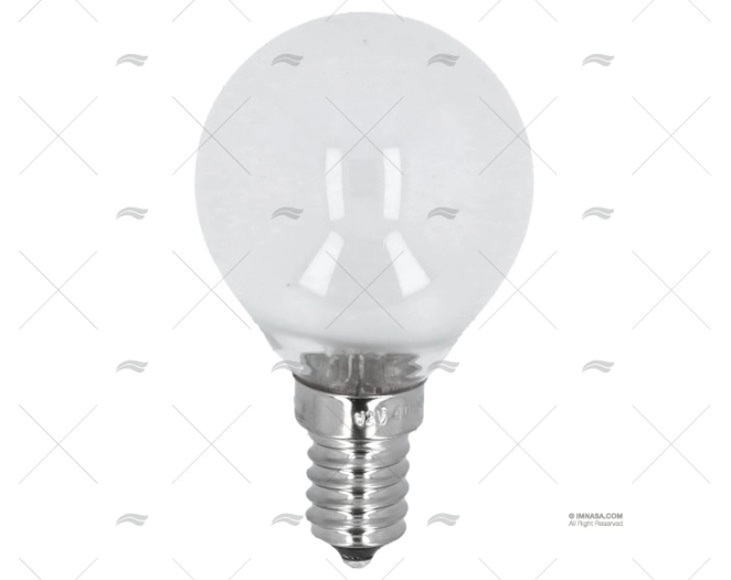 LAMPADINA E14  12V 40W SFERICA TRASPARENTE