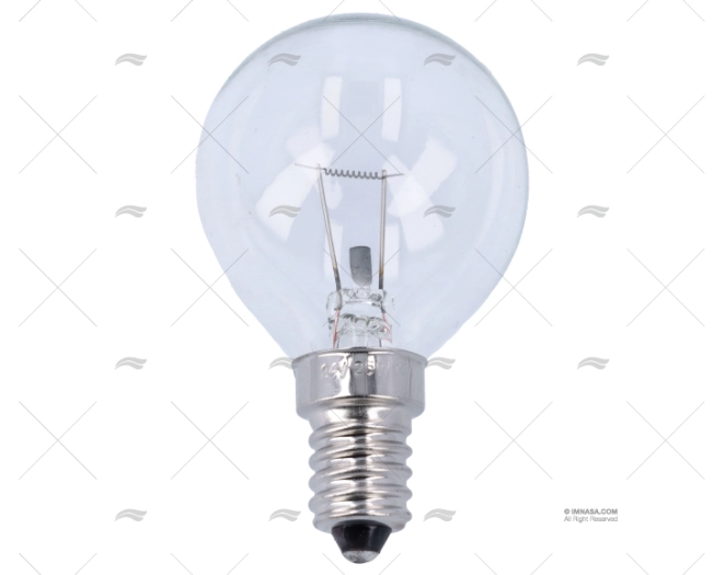 LÂMPADA E14  24V 25W ESFÉRICA TRANSPARENTE