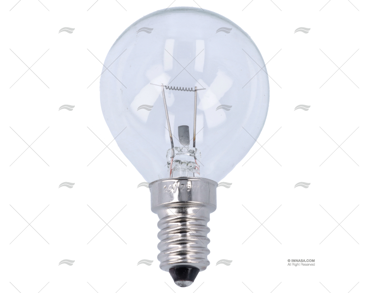 LÂMPADA E14  24V 25W ESFÉRICA TRANSPARENTE