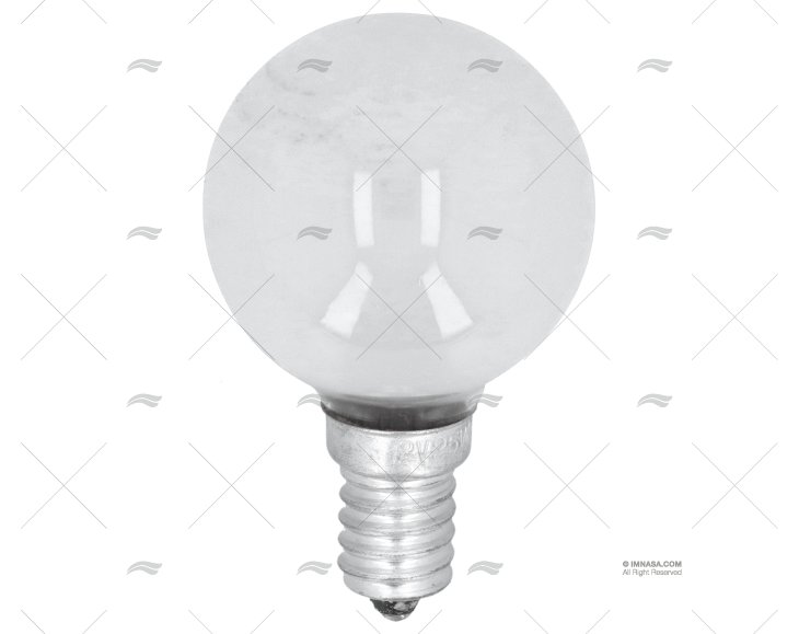 LAMPADINA E14  12V 25W 45X70 SFERICA TRASPARENTE