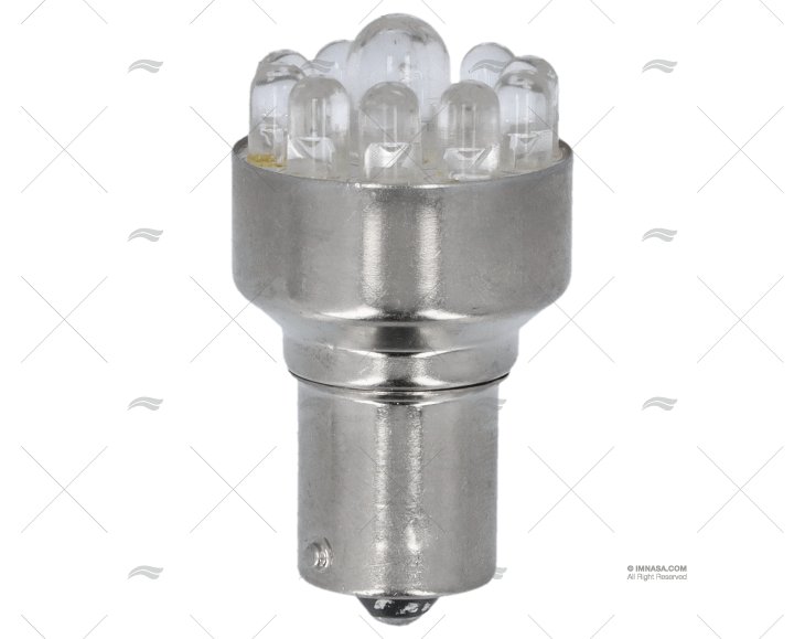 LAMPADINA BA15S 12V  0.7W LED GIALLA