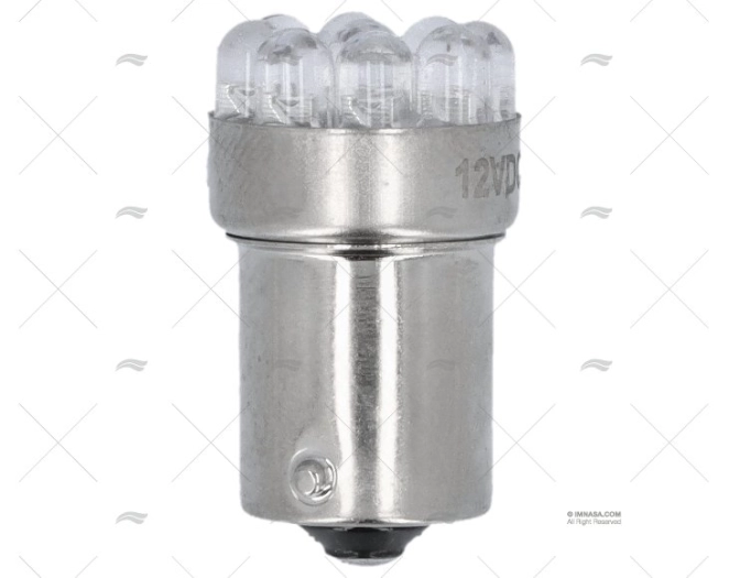 BOMBILLA BA15S 12V  0.7W LED AZUL