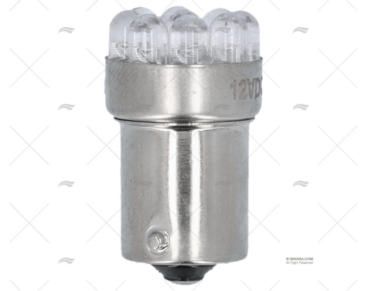 BOMBILLA BA15S 12V  0.7W LED AZUL
