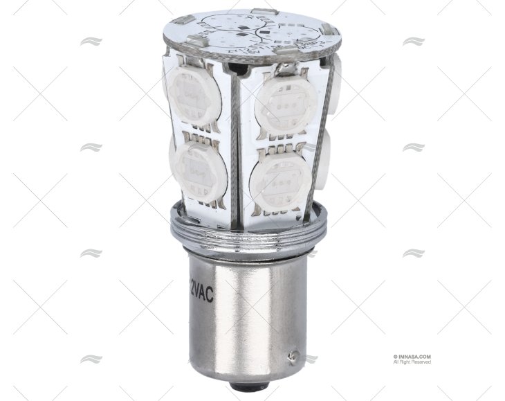 Lampadina BA15S 12V  0.7W Led BLU 45x23