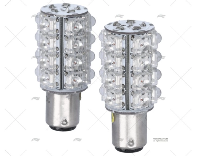 AMPOULE LED BA15D JAUNE 12V 2u
