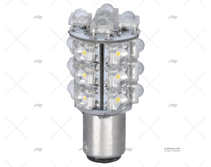 LED LAMP BAY15D+- 12V WHITE 57x2