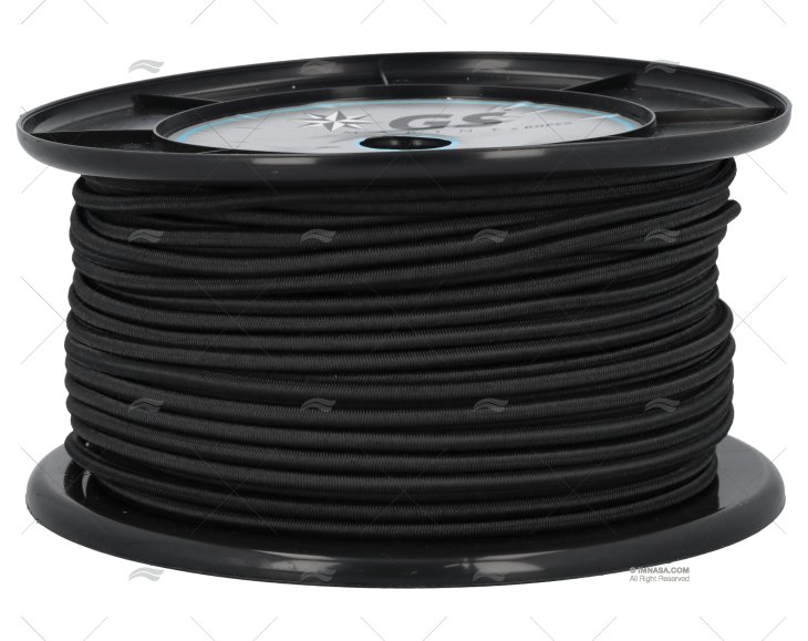 BLACK SHOCK CORD 6mm 100m