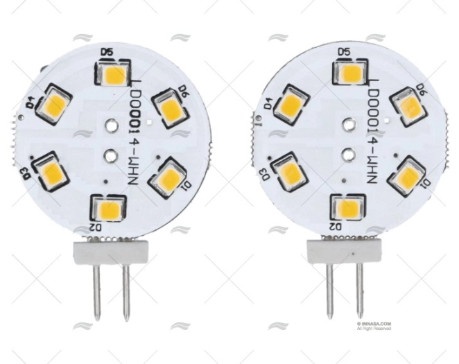 LÂMPADA G4 12/24V  0,3WX6 LED 2UD.