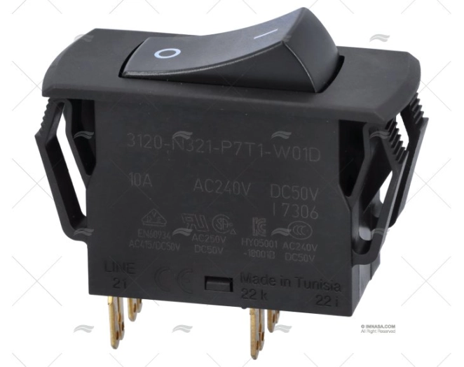 INTERRUTTORE BIPOLARE     10A 3120N E-T-A