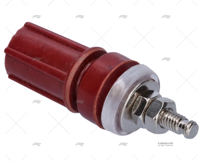 BORNE LATÃO VERMELHO  4mm