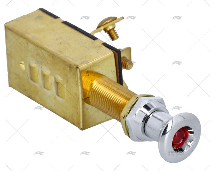 CONTACTO PUXADOR VERMELHO COM LUZ 12/24V