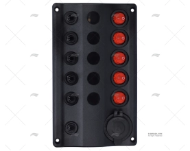 PAINEL INTERRUPTOR. 12V C/TOMADA ISQUEIRO 6