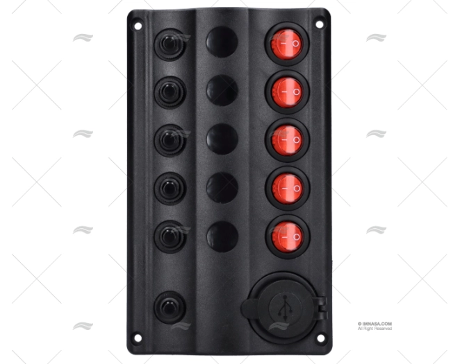 PAINEL INTERRUPTOR. 5P 12V 107x180 VOLTÍMETRO