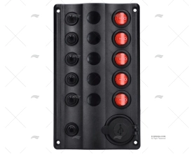 PAINEL INTERRUPTOR. 5P 12V 107x180 VOLTÍMETRO