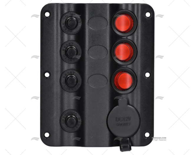 PANEL CONTROL 3P CON MECHERO LED 12V