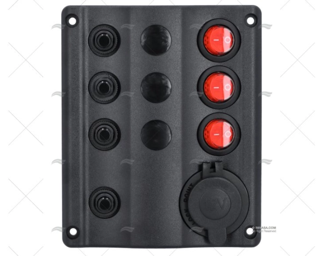 PANEL INTERRUPTOR 12V LED CON TOMA MECHERO