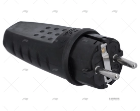SPINA ELETTR. GOMMA MASCHIO NERA 3PIN IP4